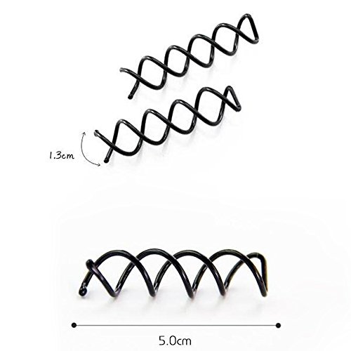 Hisight Black Spiral Hair Pin DIY Hair Style Sleek and Compact Alloy Construction Fluffy Screw Hair Pins - 15 Boxs (Multicolour dot box) - Thumbnail 2