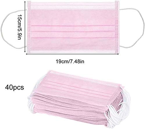 50 Pcs/lot 3 Layers Non-Woven Face Masks Earloop Disposable Mask Medical Surgical (Pink)