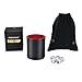 Smonet Traditional Professional PU Leather Dice Cup Set with 5 Poker Dices and Cotton Canvas Storage Bag (Black, Pack of 1)