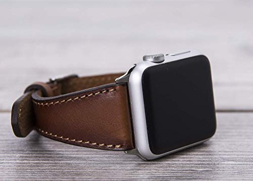 Genuine Leather Slim Brown Apple Watch band, 42mm, 38mm, 40mm, 44mm for series 1-2-3-4