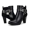mysoft-Womens-Zipper-Bootie-Chunky-Stacked-Heel-Ankle-Boots-Buckle-Strap-Ankle