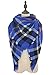 Fashion Women's Winter Soft Plaid Scarf, Large Blanket Wrap Shawl Wrap (Blue)