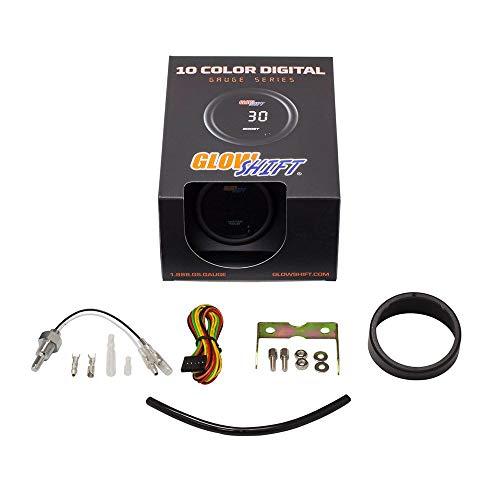 GlowShift 10 Color Digital 300 F Water Coolant Temperature Gauge Kit