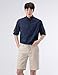 NEARKIN (NKNKN350 Beloved Men Henley Neck Long Sleeve Daily Look Linen Shirts Navy US M(Tag Size M)