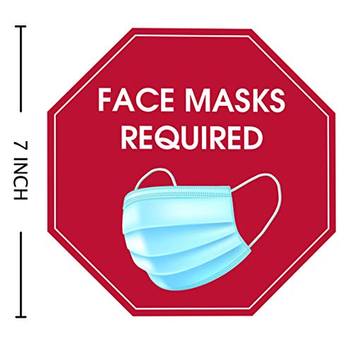 Acessorz Wear Mask Sign Decal Sticker Face Masks Required Attention