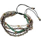 Boho Braided Beaded Bracelets Handmade Adjustable Beach Wrap Bracelet Draw String Anklets Bracelets Gifts for Women