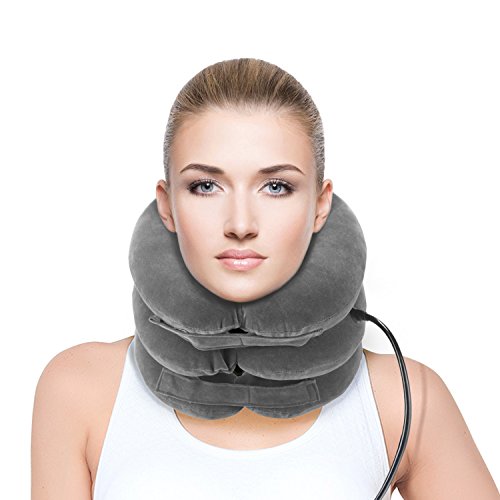 Verfanny Cervical Neck Traction Device Health Neck Brace- Cervical Neck Traction Pillow - Instant Pain Relief for Chronic Neck and Shoulder Pain - Effective Alternate Pain Relieving Remedy -Gray