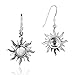 AeraVida Trendy Dancing Mystical Sunshine .925 Sterling Silver Dangle Earrings | Celestial Sterling Silver Dangle Earring for Women | Eclipse Earrings