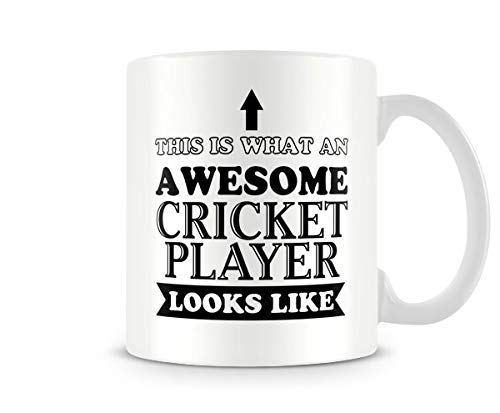 Behind The Glass - Awesome Cricket Player - Printed Sport Mug - Great Gift/Present Idea, Ceramic, 11fl.oz.