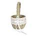 Tinksky Burlap Flower Basket for Wedding Ceremony Party - Delicate Lace Ribbon Decorated