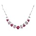 Glamorousky Elegant Rose Necklace with Pink Austrian Element Crystals