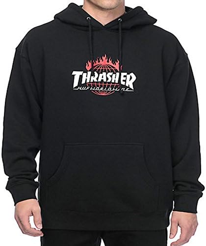 Triliel New Fleece Hooded Hoodies Tide Slide Flame Thrasher Men's Sweater YMJYMX115