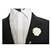 Hansicod Men's Lapel Flower Stick Brooch Pin Boutonniere Pin for Suit Tuxedo Corsage (3.74 in, White)