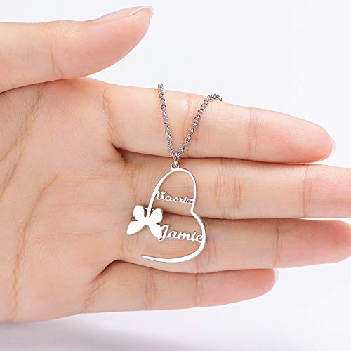 BAUMA Personalized Name Necklace 925 Sterling Silver Pendant Customized Custom for Women Mother (Style 4)