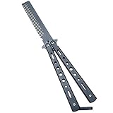 Generic New 1Pc Black Metal Practice Butterfly Comb Style Knife Trainer Tool