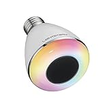 LightStory Bluetooth Light Bulb Speaker, 8W E26 Base RGB Color Changing LED Music Bulb, Multicolor Wireless Bluetooth Stereo Speaker Bulb