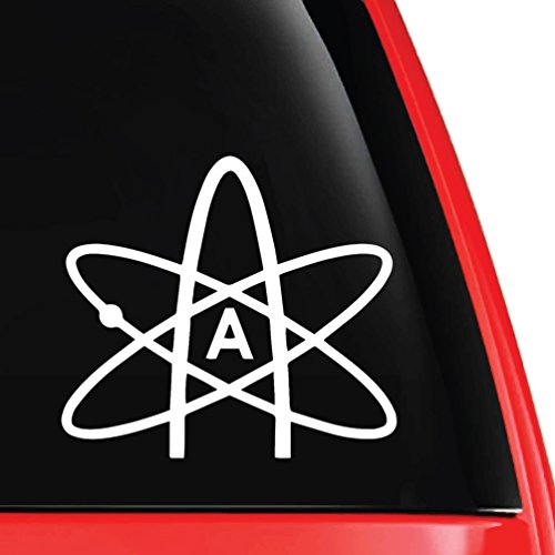 Atheist Atom Symbol Decal Vinyl Car Laptop Sticker - EvolveFISH - White 5" x 5"