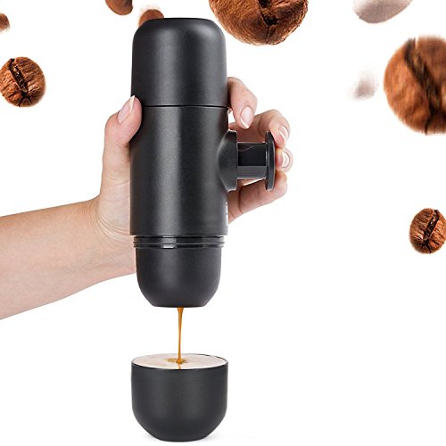 Click Here to See More Images Portable Espresso Coffee Minipresso Maker Cup Machine Mini Manual by Pressopump Handheld Travel Bottle Lightweight Perfect for Home Outdoors & Office