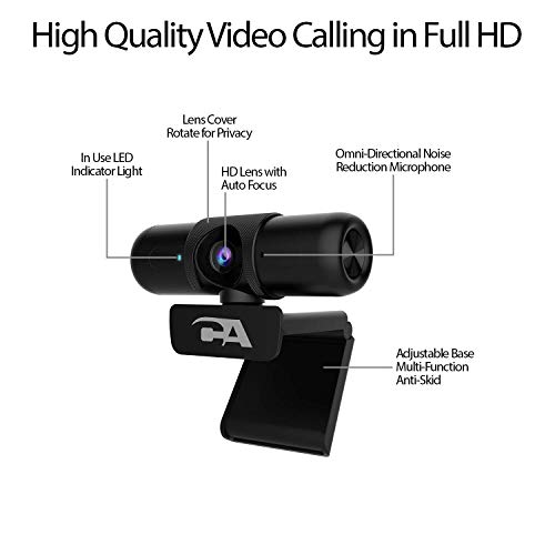 CA Essential Webcam 1080HD-AF – USB Webcam with Microphone for Desktop or Notebooks, 1080p Webcam, HD Auto-Focus and… - Image 3