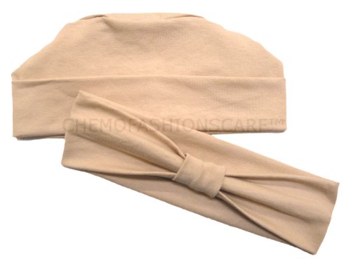 Comfort Cotton Sleep Cap & Headband Chemo Hat Beanie Turban for Cancer Purple