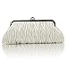 Kingluck Silk Cocktail Evening Handbags/Clutches in Gorgeous Silk More Colors Availabl (off-white)