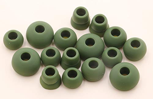 IiEXCEL 8 Pairs Replacement Earbuds for Powerbeats 3 Wireless Earphone, Small Medium Large Double Flange 4 Size Silicone Eartips Ear Tips for Beats Powerbeats 3 Headphone (Turf Green)