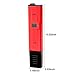 Digital PH Meter, 0.1 PH High Accuracy Water Quality Tester Pen Portable Pocket Size with 0-14 PH Measurement Range for Household Drinking Water, Aquariums, Swimming Spas(Red)
