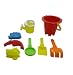 Summer Fun 6 Piece Children's Kid's Mini Toy Beach/Sandbox Tool Play set, Comes with Watering Bucket, Hand Tools, Sand Molds (Colors May Vary) by YMCtoys