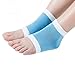 GEL Heel Socks for Dry Hard Cracked Skin Moisturizing Open Toe Comfy Recovery Socks (White-Blue)(Small)