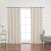 Best Home Fashion Mix & Match Tulle Sheer Lace & Blackout Curtain Set - Antique Bronze Grommet Top - Beige - 52