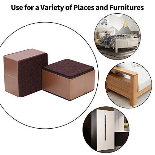 Ezprotekt Lift Furniture Risers Solid Steel Bed Risers,Width 3.15"Adds