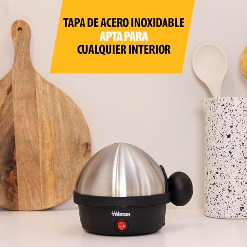 EK-3076 – Cocedor de huevos, para 7 huevos, color acero inoxidable