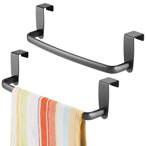 mDesign Steel Metal Wire Over Towel Rack Storage Organizer Hang on or Door