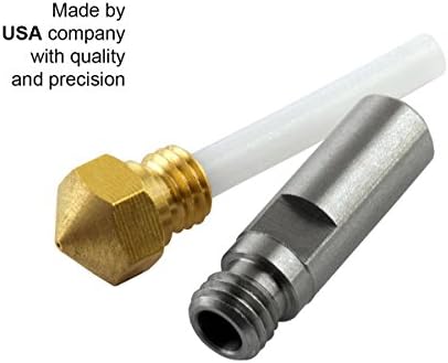 RepRap Champion MK10 Nozzle and Throat set for Maker Select, FlashForge Creator, Wanhao Duplicator 3D Printer Extruder, Made by USA company with quality and precision.