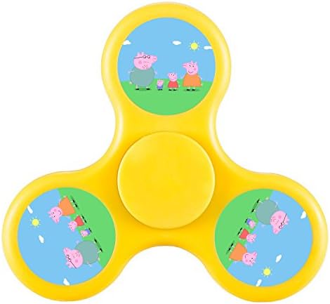 Tri-Fidget Spinner Hand Novelty Toys Great Gift To Help People Relieve Anxiety Focus Stress Boredom Kill Time Peppa Pig For Children And Adults Adhd New Style Funny For Boys Girls Men Women-Yellow