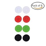Dengguoli 4 Paris / 8 Pcs Colorful Plastic ABS Spinner Cap 608 Bearing for Fidget Spinner Toy, Black White Red Green