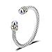 UNY Twisted Cable Wire Cuff Bangles Imitation Pearl Bracelet Bangle for Women Fashion Jewelry