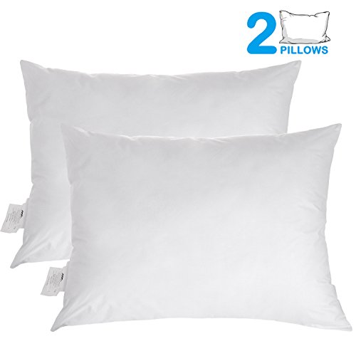 Pillow for Sleeping, 100% Cotton and Super Soft Plush Fiber Fill,Hypoallergenic & Dust Mite Resistant, Five-Star Hotel Collection Bedding Pillows, Standard 20’’x 26’’(Snow-white, 2 Pack)