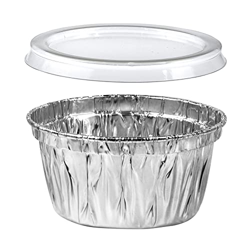 Premium Aluminum Foil Ramekins With Lids Heavy Duty Disposable Mini Ramiken Set Perfect Bake