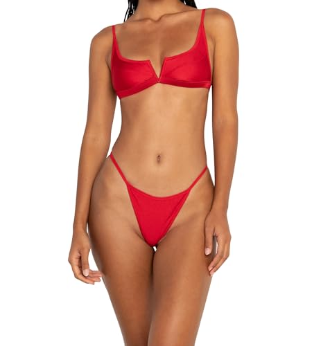 FAE Gypsy Top Hibiscus, Small Bikini, Red, S Women's