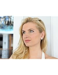 mariell perlas de marfil y CZ Cluster arete para novias boda, novia & Madre de la novia