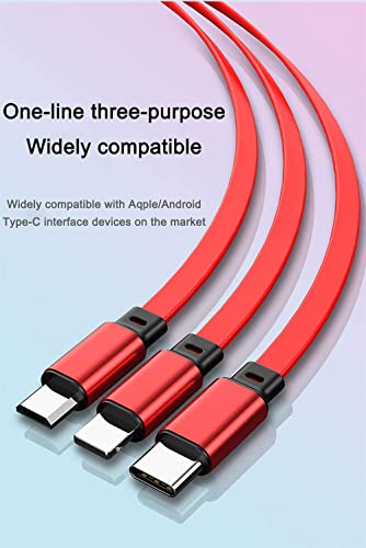 Hasskii 3 in 1Retractable Charger Cable, Multifunctional USB Charging Cable, Universal Charger Cord Adapter with Phone/Type C/Micro USB Connector Compatible for Cell Phone Tablets and More（2 Pack）