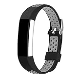 iGK Silicone Replacement Bands Compatible for Fitbit Alta and Fitbit Alta HR, Newest Adjustable Sport Strap Smartwatch Fitness Wristbands Silicone Grey