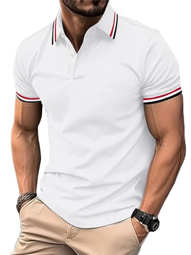 LLdress Men's Polo Shirt 5 Pack Short Sleeve Golf Shirt Lightweight Breathable T Shirt Tennis Summer