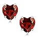Gem Stone King 925 Sterling Silver 8MM Heart Shape Gemstone Birthstone Stud Earrings For Women