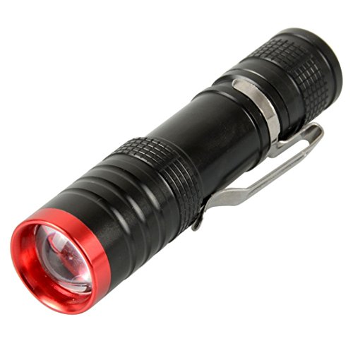 Peerless Popular Red Head Mini LED 1200Lm Flashlight Keychain Lamp Portable Keyring Tactical Torch Color Black