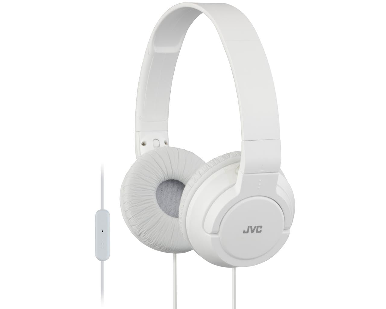 JVC Over Ear Headphones Lightweight Comfortable Powerful Bass with Remote and Mic, White