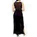 730 Plus Size Double Slits Lace Chiffon Jumpsuit Maxi Dress (3X, Z-Black)