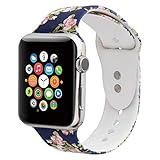 Sport Band For Apple Watch,Choose Proper Color & Size-38MM S/M,38MM M/L,42MM S/M or 42MM M/L,Floraler Soft Silicone Strap Replacement Wristbands For Apple Watch Sport Series 3/2/1