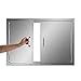 CO-Z Outdoor Kitchen Doors, 304 Brushed Stainless Steel Double BBQ Access Doors for Outdoor Kitchen, Commercial BBQ Island, Grilling Station, Outside Cabinet, Barbeque Grill, Built-in (30.5